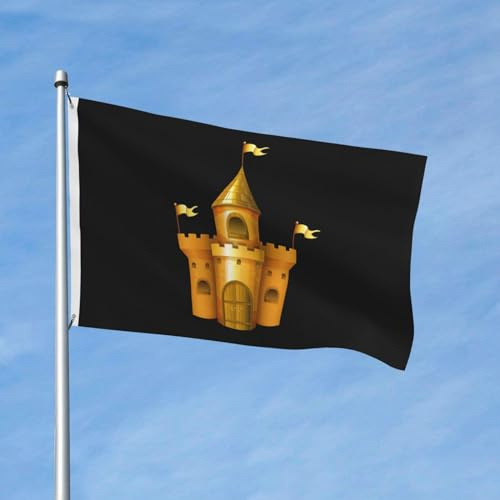 Garten Flaggen Mittelalterliche Burg Personality Flag Durable Gartens Banner Uv-Beständig Feiertage Flags Für Outdoor Drinnen Parade 90X152CM