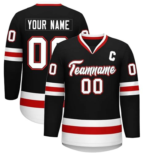 Camiseta de Hockey Personalizada con tu Nombre/Equipo/número/Logo Diseña tu Camiseta Hockey Hielo Personalizada para Niños y Adultos