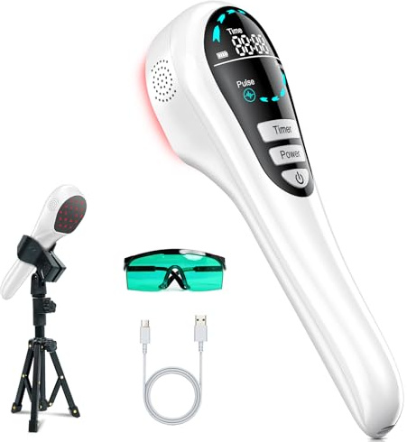 Handgerät Kaltes Rotlicht Handgerät, 5 Modi, 808nm+650nm Kaltlicht-Technologie, Infrarot Kaltlicht Handgerät für Muskel- und Gelenkpflege Mensch & Haustier