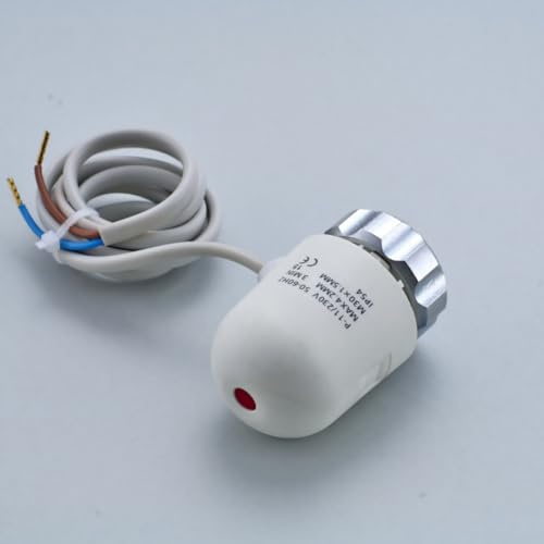 ReachMall Attuatore elettrico 230VAC per valvola di riscaldamento a pavimento, IP43 impermeabile progettazione a bassa corrente con cavo da 100 cm, controllo affidabile in casa e sistemi commerciali