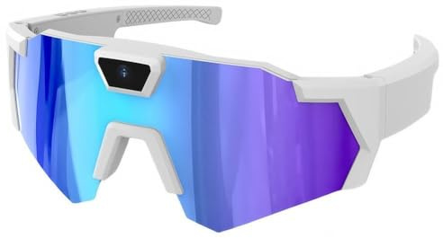 Dujuanus Occhiali da Sole con Telecamera 4K - Occhiali per Registrazione Video Intelligente per Sport D'azione, Occhiali da Sole con Audio/Bluetooth, per Ciclismo e Attività Outdoor (Blu,64GB)