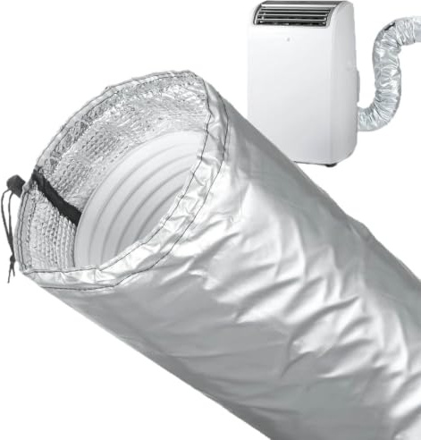 Isolant Tuyau Climatisation,Gaine Isolante pour Tuyau de Climatiseur Mobile,Manchon Thermique Imperméable et Lavable,Isolation du Tuyau d'Évacuation lors du Passage par Fenêtre (1.5M)