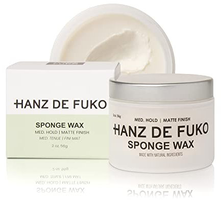 HANZ DE FUKO Sponge Wax | Premium Style Wax Achieves Flexible Firm Matte Finish | All Hair Types | 56g