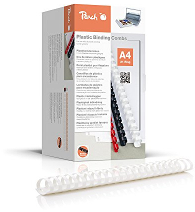 Peach Plastikbinderücken A4-44mm - 440 Blatt - 50 Stück - weiß - PB444-01