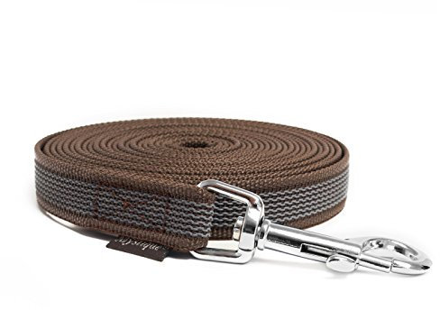 Mystique® Gummierte Schleppleine 20mm ohne Handschlaufe Standard Karabiner braun 5m