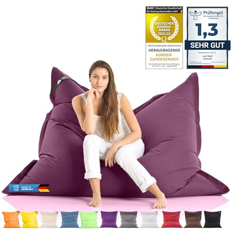 Bean Bag Chaise Géante XXL Intérieur et Extérieur - Sac de Haricots 400L pour Salon, Balcon, Jardin - Pour Enfants et Adultes - 180 x 140 cm (Nylon, Violet)