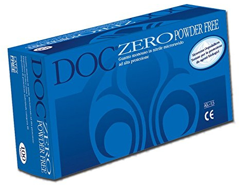 Doc Zero Powder Free, Guanti in Nitrile, Senza Polvere, Piccoli, Confezione 100 Pezzi