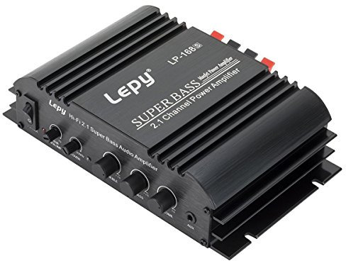 DollaTek Amplificatore di Potenza Audio Stereo Hi-Fi AMP Hi-Fi LEPY LP-168S 2.1CH per dispositivi Audio Domestici per Auto Moto + Luce LED