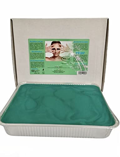 Ro.ial Enthaarungswachs | Warmwachs in der Alu-Schale für die Haarentfernung - 1 kg - grün - Anwendung ohne Vliesstreifen