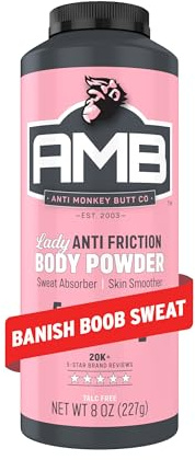 Anti Monkey Butt Body Powder for Women - Talc-Free Sweat & Chafing Relief with Calamine - Hypoallergenic Anti-Friction Formula for Thighs, Underarms, & More - 8 oz (Pack of 1)