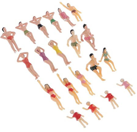 IPOTCH 20Stk. Modell Mini Figur Menschen bunter Strand Kinder DIY-Modell Spielzeug Strand Menschen Figur Statue Skulptur Miniatur-Menschen