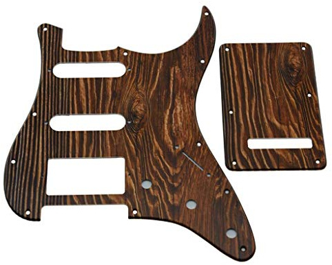 Dopro Schlagbrett für Strat HSS Gitarre, 3D-Druck, Kunststoff, ST-Rückplatte, Tremolo-Abdeckung für USA/mexikanische Fender, Strat, Holzmuster