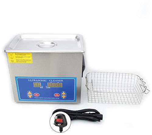 Elprico Ultrasonic Cleaner 4.5L, Stainless Steel Ultrasonic Cleaning Machine, 340HTD Digital Timing Heating Lab Cleaning Machine(UK Plug 200-240V)