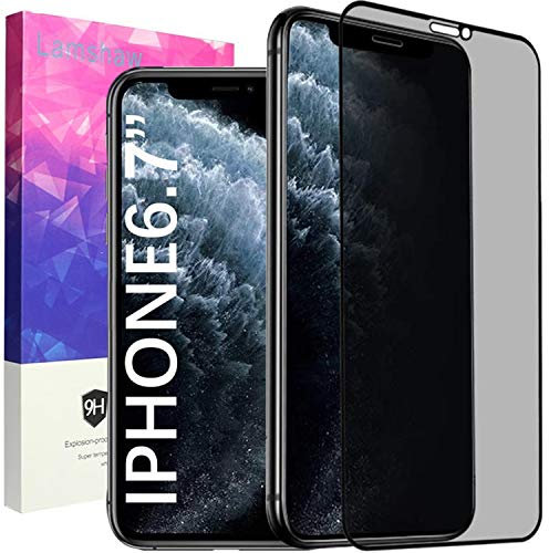 LvBu Blickschutzfolie Kompatibel für iPhone 12, Privacy Displayschutz mit 9H Härte - Anti-Spy Sichtschutzfolie für iPhone 12 (iPhone 12 Pro Max [6.7''])