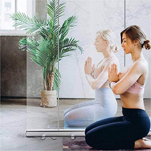 Roll up The Transparent Banner，Sneeze Guard Screen，Social Distancing Screen，Spit Protection，Floor Standing Transparent Partition Screen，Floor Standing Sneeze Guard/A / 60×160cm