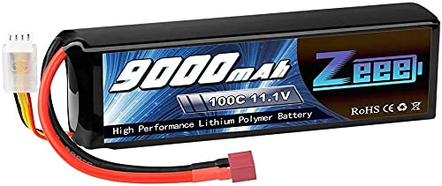 Zeee 3S Lipo Akku 11,1V 9000mAh 100C RC Batterie mit T Stecker | RC Batterie für RC Car RC Truck RC Auto Boot LKW Truggy RC Hobby