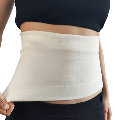 GYOUNG - Bancera Wolle Elastisches Band Wärmeband Bauchgurt Nierengurt wärmend, Weiß, 5
