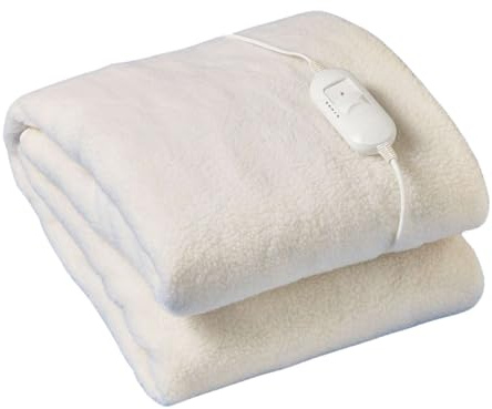 Coopers of Stortford - Double Deep Fitted Fleece Electric Blanket with Extra Deep Skirt - Fast Heat-Up, Overheat Protection & Ultra-Soft Heated Underblanket