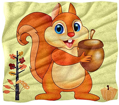 Plüschdecke, Nickerchendecke, Warm Cosy Soft, Mikrofaserdecken,cartoon Tier Tier tannenzapfen