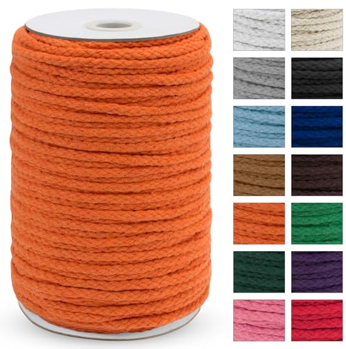 Uiopa Makramee Garn 5mm x 90m, Baumwollkordel Baumwollseil Natürlicher Baumwollschnur, Makramee Garn Geflochten für Pflanzenaufhänger, Wandbehang, Traumfänger, Garten, DIY-Projekte