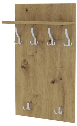 AKKE Garderobenpaneel, Wandgarderobe, PVC Maxi, Artisan-eiche, 100cm x 60 cm