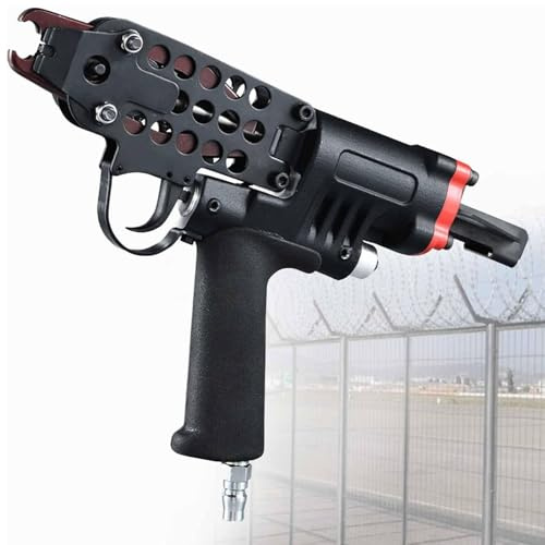 DDZJTPP Pistola De Clavos Neumática Tipo C,Herramienta Clavadora De Anillo En C,Pistola De Clavos De Aire,Alicates De Anillo De Cerdo,Grapadora SC7E/SC7C/SC760 para Cerca De Jaula De Alambre,SC7E