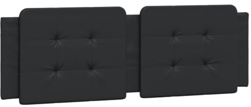 vidaXL Kissen für Kopfteil Zadar, Wandpolster Polsterpaneel Bettkopfteil, Rückenkissen Polsterkopfteil Wandkissen Schlafzimmer, Schwarz 152cm Kunstleder
