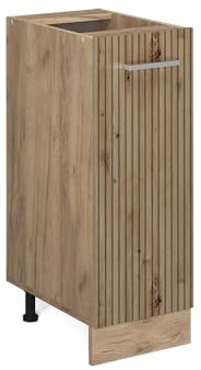 Vicco Apothekerschrank R-Line, Artisan-Eiche, 30 cm | 1 Auszug · Ohne Arbeitsplatte · Höhenverstellbare Füße · 2 Einlegeböden · ✓ Frei kombinierbar