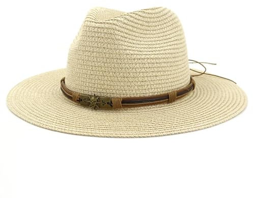 FULUJIDI Fedora Trilby Filzhut Hut Sonnenhut Für Frauen Sonnenhut Für Damen 60Cm Beige