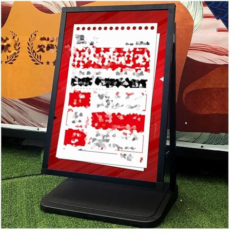 Robuster Plakatständer, 60 x 90 cm, Sandwich-Board, Bürgersteig-Werbeschildhalter mit wasserbefüllbarem Sockel, austauschbares Plakatwandgestell für Einkaufszentren (Farbe: Schwarz, Größe: 63,99