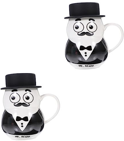 Cabilock 2St Schneemann-Becher Weihnachtsbecher Trinkgläser Latte Tasse Frühstücksbecher für Weihnachten Espressotasse Kaffeetassen Tasse mit Weihnachtsdekor Schneemann-Müslibecher Keramik