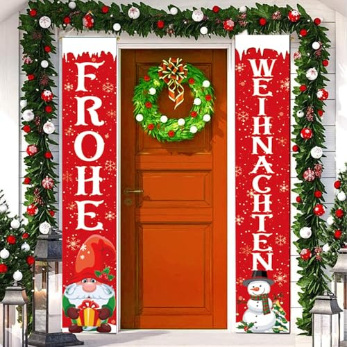 Weihnachten Tür Banner Weihnachtsbanner Frohe Weihnachten Tür Banner | Merry Christmas Banner Outdoor Indoor Balkon zum anhängen Weihnachtsdeko für Weihnachten Weihnachtsfeier Neujahr