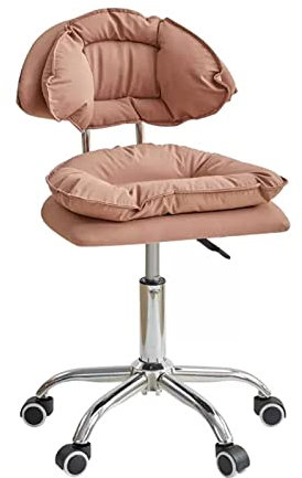 Drehhocker mit Rollen, drehbarer Rollhocker aus technischem Stoff mit hoher Rückenlehne und Rollen, Massagestuhl für Schönheitssalons und Spas, höhenverstellbarer Arbeitsstuhl mit Rückenlehne, K