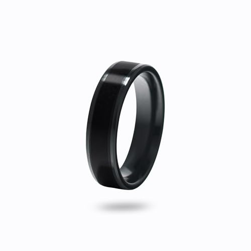 CNICK Smart Kontaktloser Bezahlring- Fidesmo NFC-Zahlungen, modischem Design, kompatibel mit Visa und MasterCard, Tesla-Schlüsselring für Model 3/Y/S/X/CT (Schwarz, 9.5)