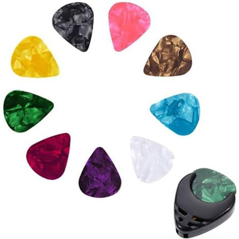 Amesor 20 Stück Plektren Gitarre, Plektren Plectrum, Bunte Gitarrenplektren, Zelluloid Guitar Picks Plektrum Für Akustik Gitarre, Ukulele, Bass, Saiteninstrumente, 0,46 Mm (zufällige Farbe)