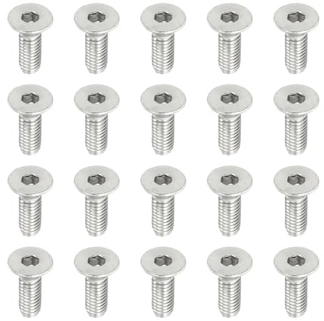 PATIKIL M4x12mm Flachkopf Senkschrauben mit Innensechskant Set, 50 Stück 6,8 Stärke 304 Edelstahl 18-8 Senkkopfschrauben mit Vollgewinde, Metrisch Flachkopfschrauben für Industrie Büro