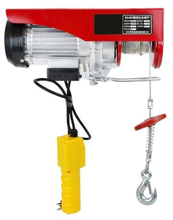 ZYT-DHRUCB Kleines elektrisches Hebezeug, 220-V-Elektrowinde mit kabelgesteuertem Not-Aus-Schalter, Einstellung der Zwei Geschwindigkeiten, Einzel-/Doppelhub,200KG