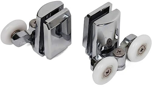 Zjpgcsdsc Roues de Douche Rouleaux de Porte de Douche 2 pièces/4 pièces, roulettes de Porte de Douche Doubles en Alliage de Zinc de 23mm, Roues supérieures de Porte de Douche(2top2bottom,23mm)