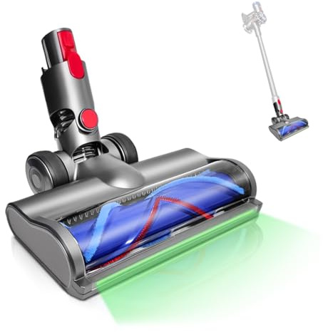 shepanyi LED Cepillo Eléctrico Accesorio Compatible para Dyson V7/V8/V10/V11/V15 Aspiradoras, Cepillo de Detección de Polvo, Cabezal de Recambio para Suelos Duros, Alfombras y Pisos Varias​