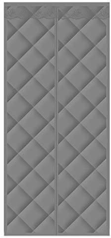 Magnetische, isolierte Fliegengittertür für französische Türen, Geräuschreduzierung, thermische Vorhänge, einfache Installation, ideal für Gewächshaus, Grau, 90 x 220 cm