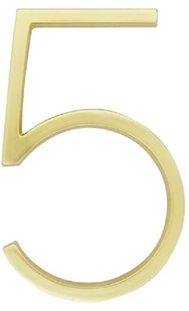 Lettere Numeri di porta della casa, 12,7 cm × 8 cm/5'' × 3,15'' Numero civico galleggiante dorato in ottone satinato Numeri di indirizzo della porta di casa, for targhe digitali for esterni della casa