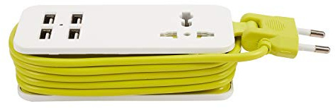 Pqahffowr Presa elettrica di Prolunga Porte di Ricarica Portatile Viaggio USB Banda di Ricarica Domestica Presa di Corrente Intelligente Caricabatterie Da Parete Spina UE 7 Fori