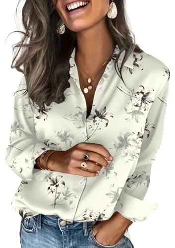 Zeagoo Satin Blouses for Women Silk Button Down Shirts Long Sleeve Spring Business Casual Tops