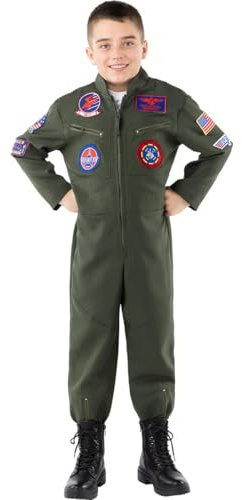 Funidelia Disfraz de aviador de Top Gun para niño, Licencia Oficial, Talla 5-6 años Piloto, Aviador - Traje para niños para fiestas, Carnaval y Halloween