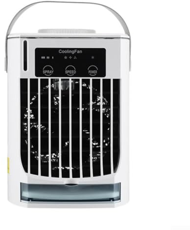 Ventilador de torre pequeña, ventiladores de refrigeración de aire acondicionado, aire acondicionado personal portátil 3 en 1, tanque de agua de 500 ml, para oficina en casa