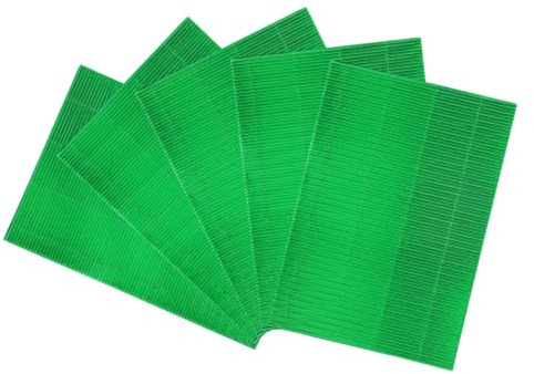 sourcing map 5 fogli di carta ondulata verde metallizzata formato A4, 21,1 x 29,7 cm, carta ondulata lucida per fai da te, scrapbooking, confezioni regalo