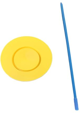 FashionCha Jonglierteller Drehteller Balancierteller Zirkusteller mit Stab Aus Flexiblem PP für Kinder Und Erwachsene bei Bühnenauftritten, Gelb