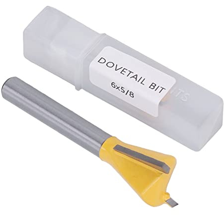 Fraise à queue d'aronde 6 mm, tige en alliage de tungstène, revêtement PTFE, fraise à bois pour le travail du bois, rainurage, chanfreinage, coupe jaune (6 * 5/8)