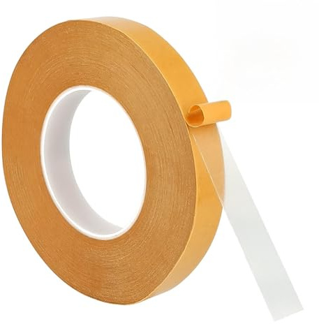 Tharvolex 15mm X 50m Clear Double Sided Tape, Transparent Strong Adhesive Tape for Mounting Arts & Crafts Wall Decor
