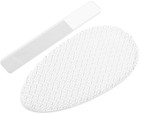 Gogogmee 2 Stück Nano Glas Fußfeile für Hornhautentfernung Ergonomische Pumice Feile mit Tropfenkleber Hygienisches Hautpflege-tool für Zuhause Dusche und Reisen Dualseitig für Nägel und